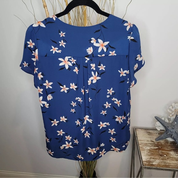 Anthropologie 41 Hawthorn Floral Cap Sleeve Blouse
Color - Blue Pink size S - Picture 4 of 7